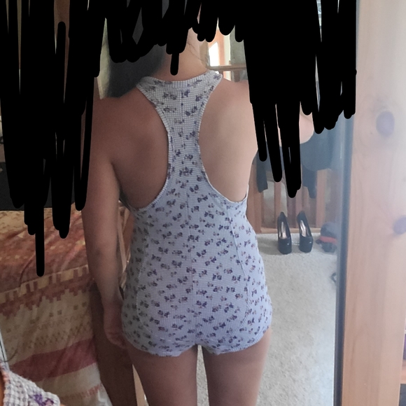 Out from Under cozy cotton romper sz XS. Blue - Picture 3 of 5